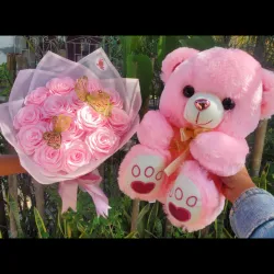 Combo de ramo rosas eternas y peluche grande❤️