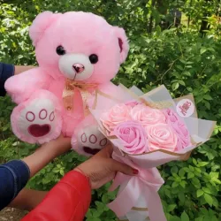 Combo de ramo rosas eternas y peluche grande❤️