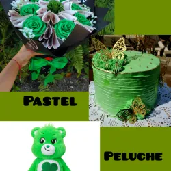 Combo de regalo💚(peluche,pastel,y ramo de dinero 30k)