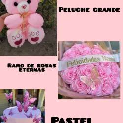 Combo super ramo,pastel y peluche 50 cm😍
