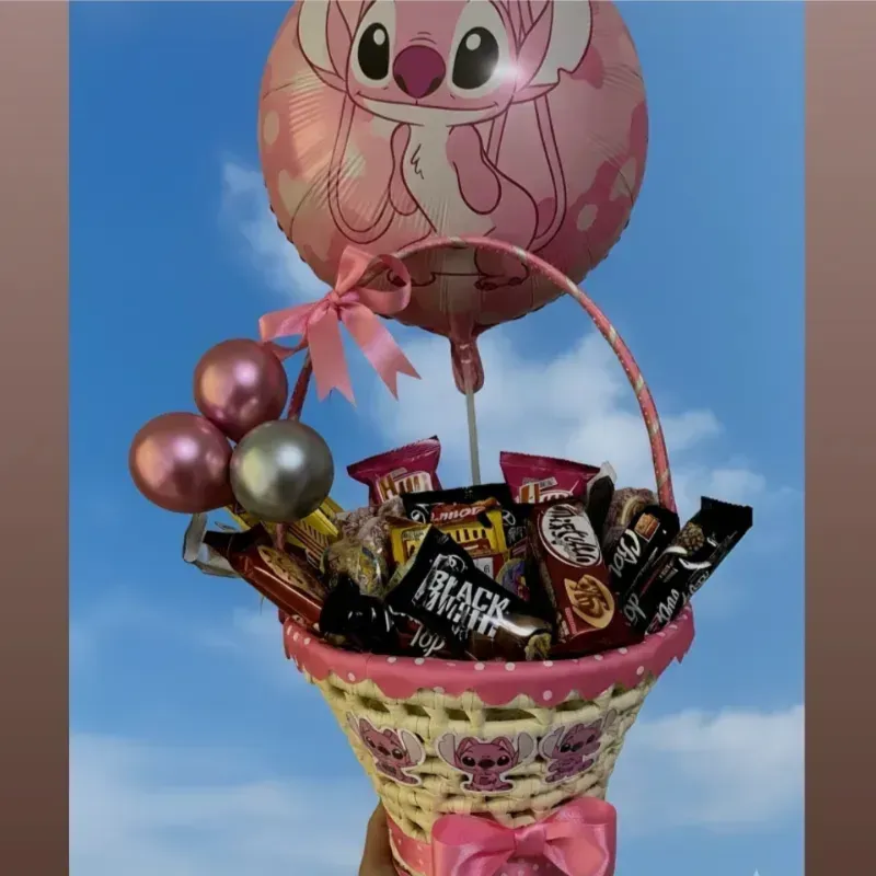 Hermosa cesta de confituras decorada 💗💗