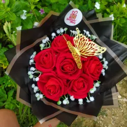 Mini ramos de rosas eternas preservadas 