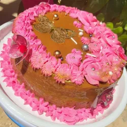 Pastel cubierto leche condensada hervida 😍