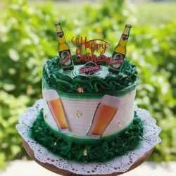 Pastel gigante temática Cerveza 😍💚