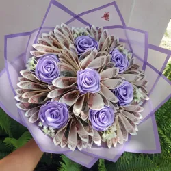 Ramo de dinero y rosas eternas😍💜