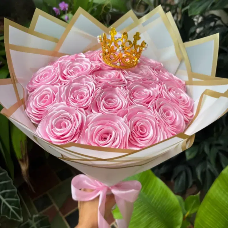 Ramo de rosas eternas color rosa😍