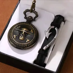 Reloj de bolsillo y pulsera inspirado en la serie de anime y manga ONE PIECE 