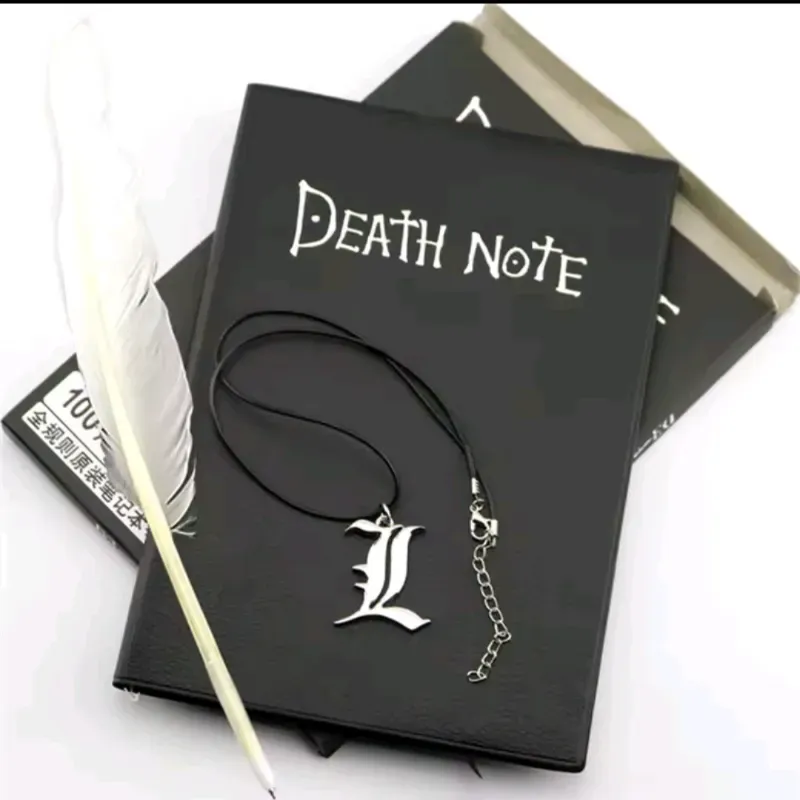 Set de cuaderno 📓, pluma 🪶 y collar de la serie Death Note 