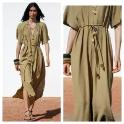 Vestido Zara midi abalorios 