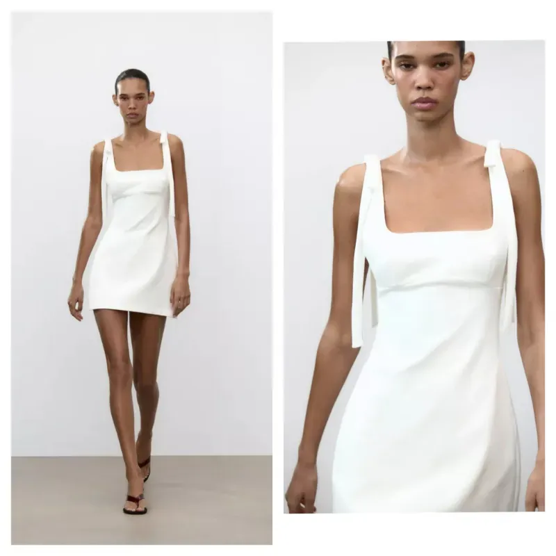 Vestido Zara mini lazos 