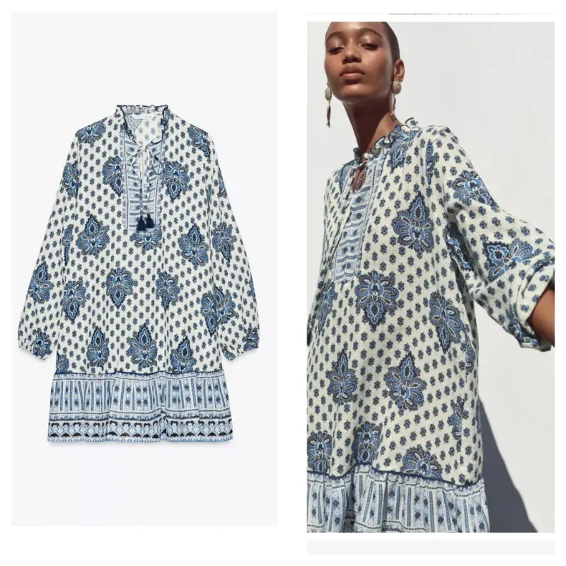Vestido Zara estampado 