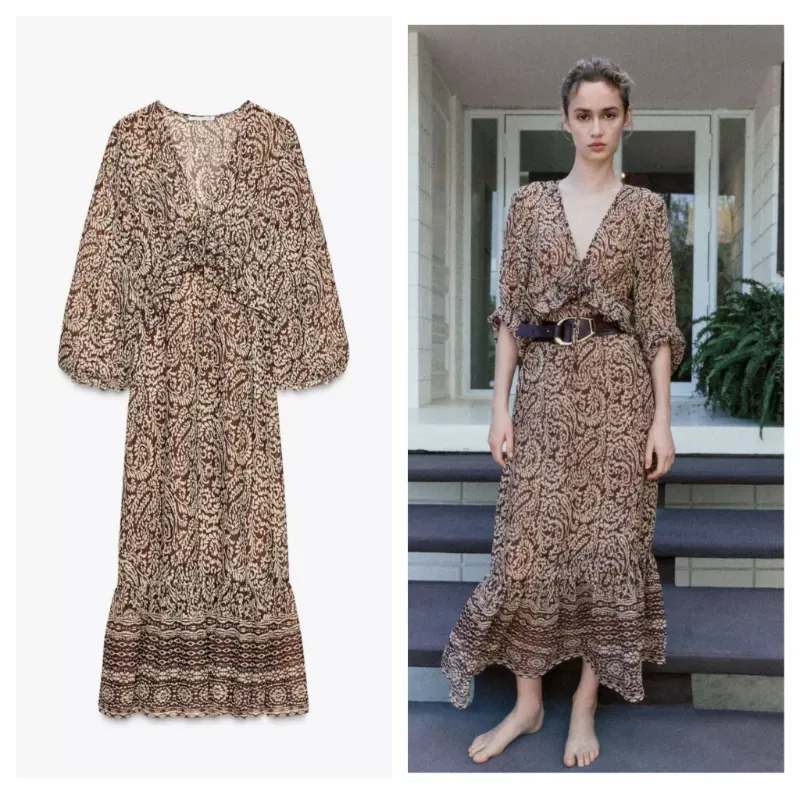 Vestido Zara estampado 