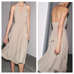Vestido Zara beige