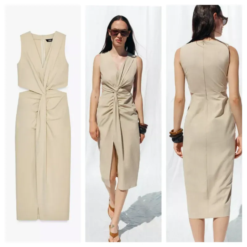 Vestido Zara midi cut out