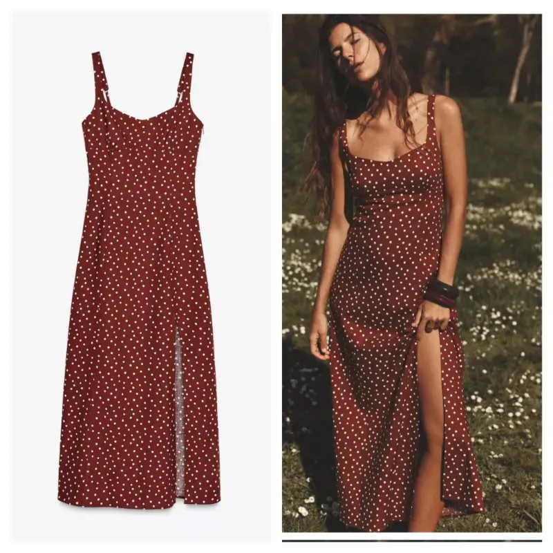Vestido Zara midi bolas 