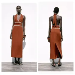 Vestido Zara costuras 