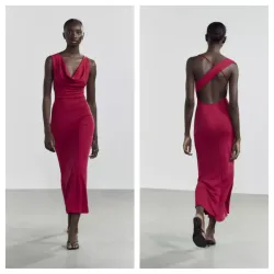 Vestido Zara maxi rojo 
