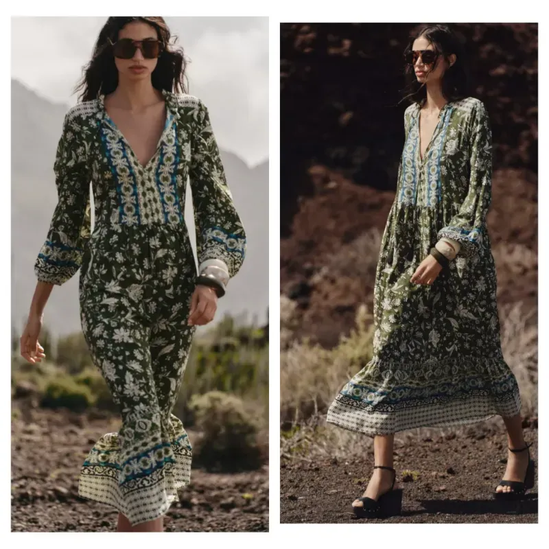 Vestido Zara midi estampado 