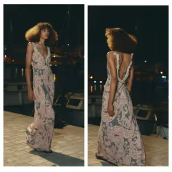 Vestido Zara maxi estampado 