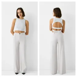 Pantalón Bershka blanco 