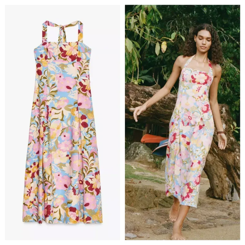 Vestido Zara estampado 