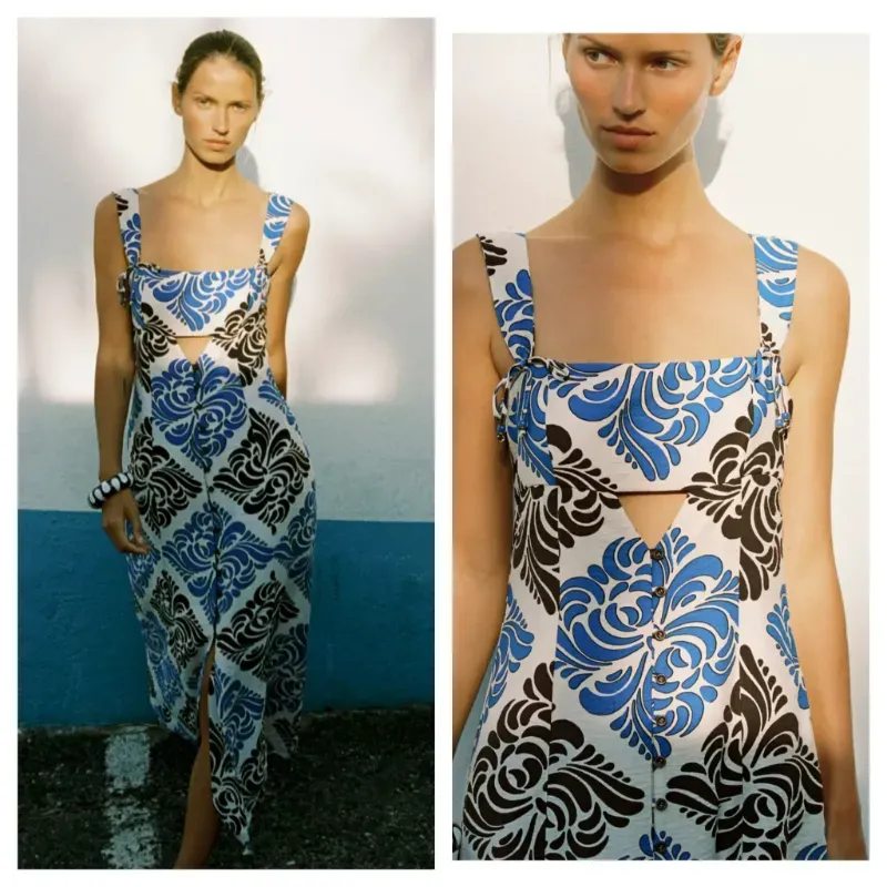 Vestido Zara estampado 