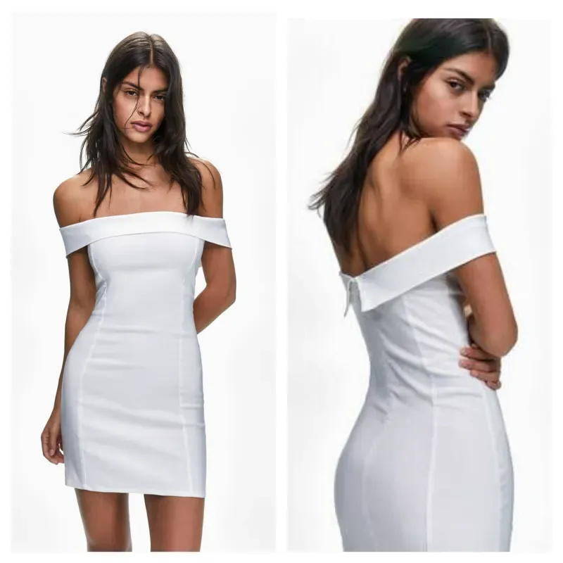 Vestido Pullandbear blanco 