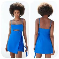 Vestido Zara azul cutout