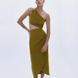 Vestido Zara oliva cutout