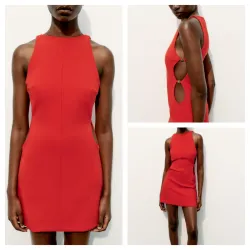 Vestido Zara rojo aberturas 