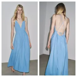 Vestido Zara maxi azul cielo 