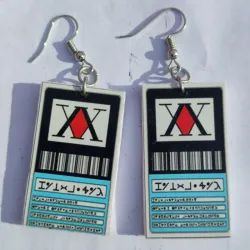 ❌❌ Aretes Tarjeta de cazador (Hunter x hunter)