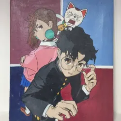 🛸 Cuadro de Okarun, Momo y Turbo Ruca (Dandadan)