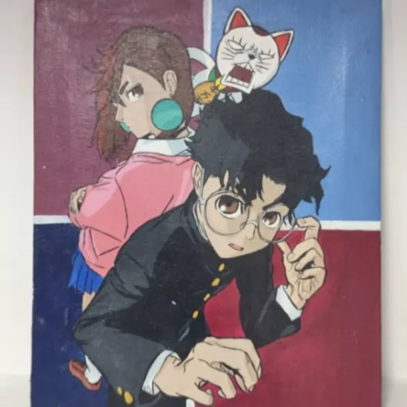 🛸 Cuadro de Okarun, Momo y Turbo Ruca (Dandadan)