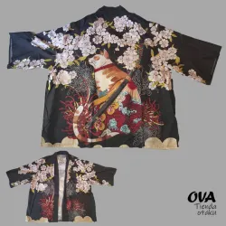 🐱🌸 Haori gato + flor de cerezo