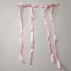 🎀🩷 Hebillas de lazos largos rosadas