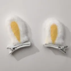 🐰💛 Hebillas de orejitas de conejo amarillas