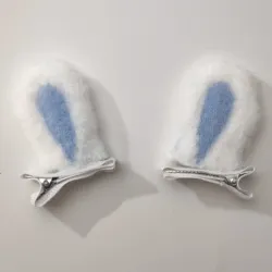 🐰💙 Hebillas de orejitas de conejo azules