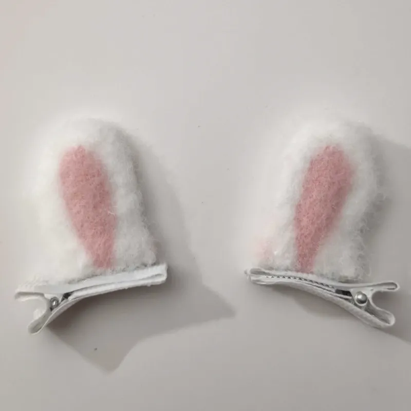 🐰🩷 Hebillas de orejitas de conejo rosadas