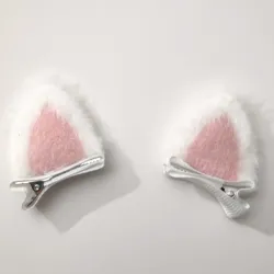 🐱🩷 Hebillas de orejitas de gato rosadas