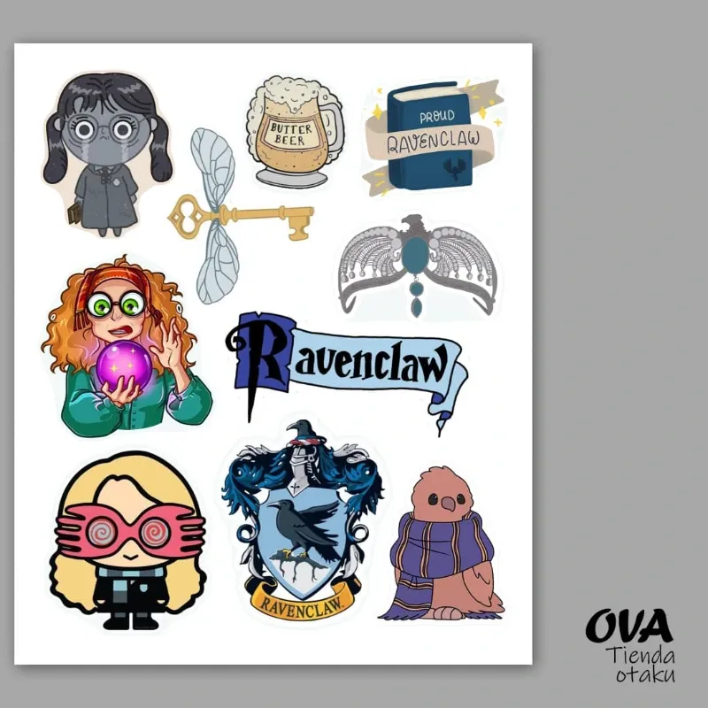 🐦⬛ Hoja de stickers Ravenclaw (Harry Potter)