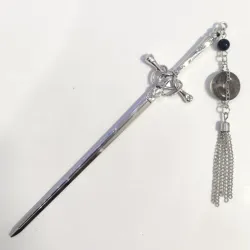 🩶 Horquilla espada con adornos grises