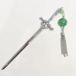 🍏 Horquilla espada con adornos verdes