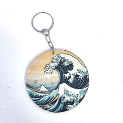 🌊 Llavero ola de Kanagawa