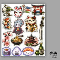 🎌 Pack de stickers Japón + sushi