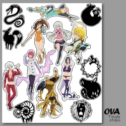 👑 Pack de stickers Nanatsu no Taizai (Los 7 Pecados Capitales)
