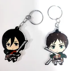 ⚔️ Pareja de llaveros Eren + Mikasa (Shingeki no Kyojin)