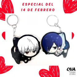 👁️ Pareja de llaveros Kaneki + Touka (Tokyo Ghoul)