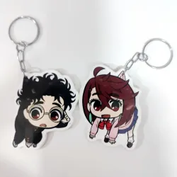 🛸 Pareja de llaveros Momo + Okarun (Dandadan)