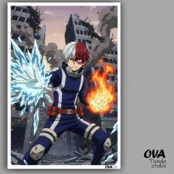 🧊🔥 Poster pequeño Shoto Todoroki (My Hero Academia)